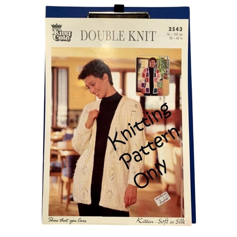 New King Cole 2543 Kitten Soft As Silk Patchwork Edge Jacket Knitting Pattern